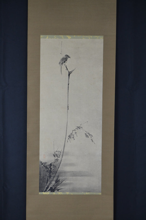 Miyamoto Musashi- 枯木鳴鵙図 Koboku Meikakuzu -Shrike on a Dead Tree