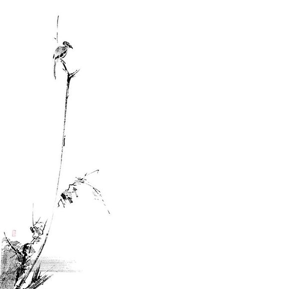Miyamoto Musashi - 枯木鳴鵙図 Koboku Meikakuzu -Shrike on a Dead Tree